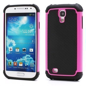 Samsung Galaxy S4 I9500 I9505 Hybridikotelo Musta / Kuuma Pinkki