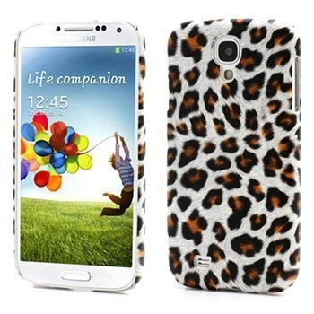 Samsung Galaxy S4 I9500 I9505 Kova Suojakuori Leopardi Oranssi / Valkoinen