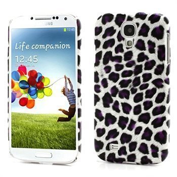 Samsung Galaxy S4 I9500 I9505 Kova Suojakuori Leopardi Violetti / Valkoinen