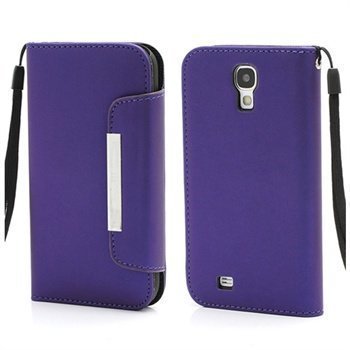 Samsung Galaxy S4 I9500 Wallet Nahkakotelo Purppura