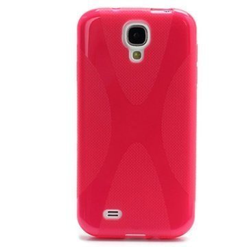 Samsung Galaxy S4 I9500 X-Shape TPU-Suojakotelo Kuuma Pinkki