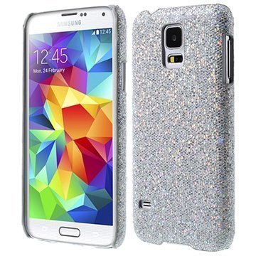 Samsung Galaxy S5 Kova Suojakuori Glitteri Hopeinen