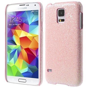 Samsung Galaxy S5 Kova Suojakuori Glitteri Pinkki