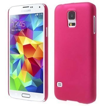 Samsung Galaxy S5 Kumipintainen Napsautuskotelo Kuuma Pinkki