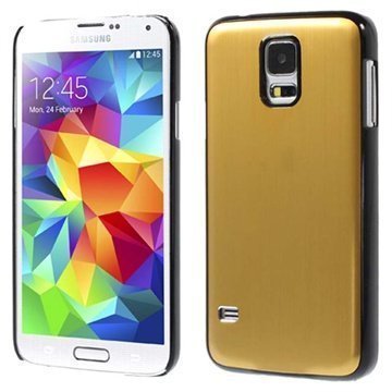 Samsung Galaxy S5 Loista Alumiininen Kuori Musta / Keltainen