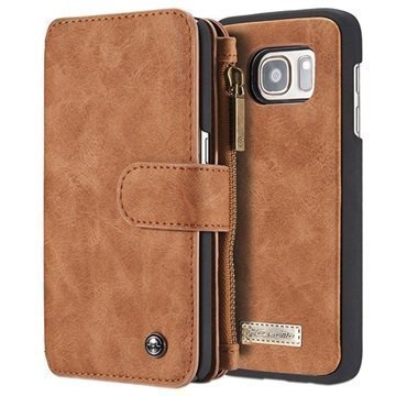 Samsung Galaxy S6 Caseme Monitoiminen Wallet Nahkakotelo Ruskea