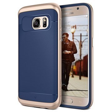 Samsung Galaxy S7 Caseology Wavelength Series Hybridi Suojakuori Laivastonsininen / Kulta