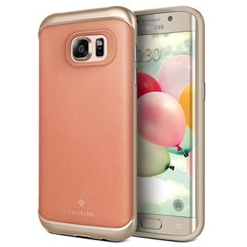 Samsung Galaxy S7 Edge Caseology Envoy Series Leather Case Pink / Gold