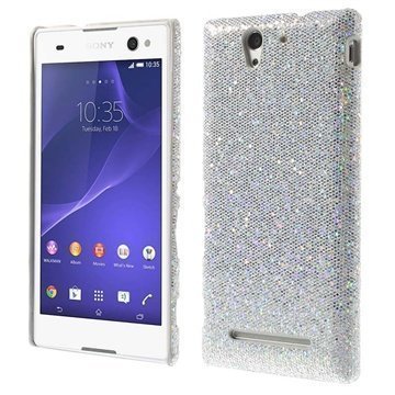 Sony Xperia C3 Xperia C3 Dual Glitter Hard Case Silver