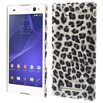 Sony Xperia C3 Xperia C3 Dual Kova Nahkakotelo Leopardi Harmaa