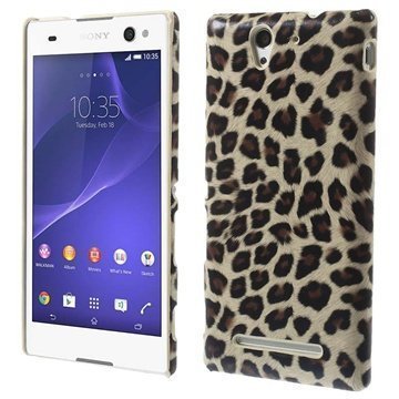 Sony Xperia C3 Xperia C3 Dual Kova Nahkakotelo Leopardi Ruskea