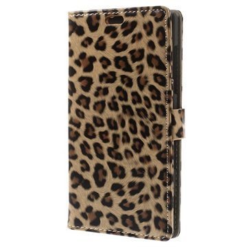 Sony Xperia C3 Xperia C3 Dual Wallet Nahkakotelo Leopardi