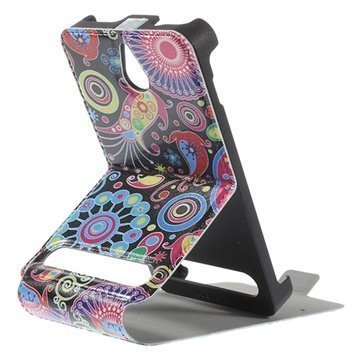 Sony Xperia E1 Xperia E1 Dual Pystysuora Seisontatuki Läpällinen Nahkakotelo Paisley Kuvio