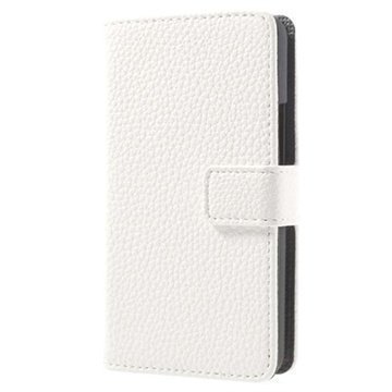 Sony Xperia E1 Xperia E1 Dual Wallet Nahkakotelo Valkoinen