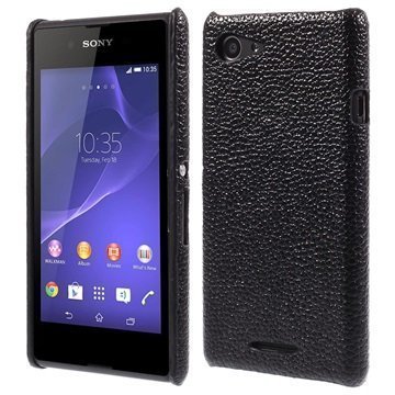 Sony Xperia E3 Xperia E3 Dual Nahkapäällysteinen Kova Suojakuori Musta