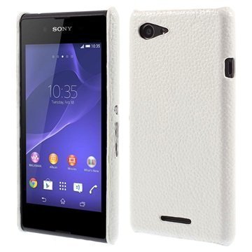 Sony Xperia E3 Xperia E3 Dual Nahkapäällysteinen Kova Suojakuori Valkoinen