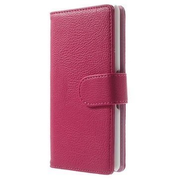 Sony Xperia E3 Xperia E3 Dual Wallet Nahkakotelo Kuuma Pinkki