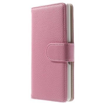 Sony Xperia E3 Xperia E3 Dual Wallet Nahkakotelo Pinkki