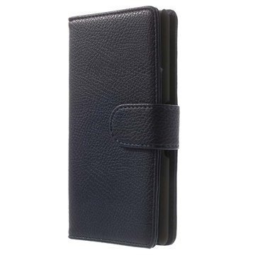 Sony Xperia E3 Xperia E3 Dual Wallet Nahkakotelo Tummansininen