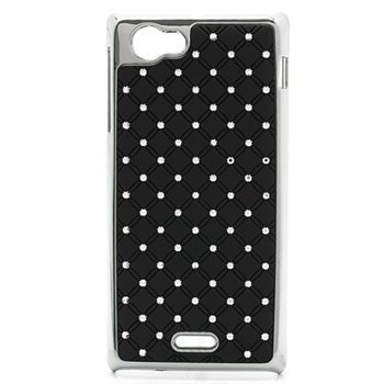 Sony Xperia J Bling Diamond Case Black