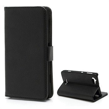 Sony Xperia L Wallet Nahkakotelo Musta