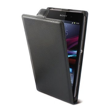 Sony Xperia M Ksix Vertical Flip Leather Case Black