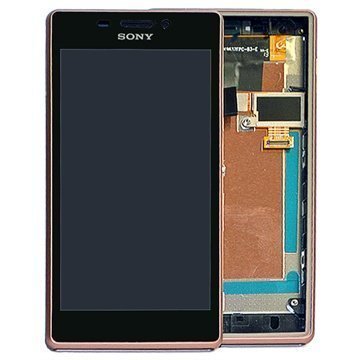 Sony Xperia M2 Aqua Etukuori & LCD Näyttö Kupari