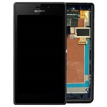 Sony Xperia M2 Aqua Etukuori & LCD Näyttö Musta