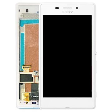 Sony Xperia M2 Aqua Etukuori & LCD Näyttö Valkoinen