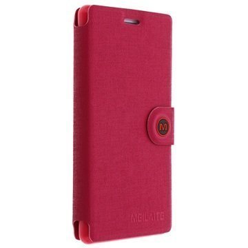 Sony Xperia M2 M2 Dual MLT Läpällinen Nahkakotelo Kuuma Pinkki