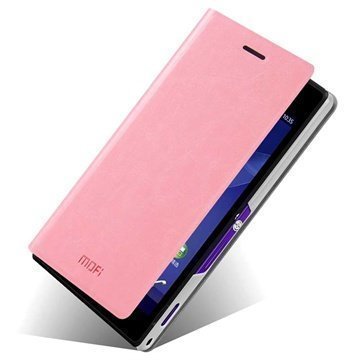 Sony Xperia M2 M2 Dual Mofi Rui Series Läpällinen Nahkakotelo Pinkki