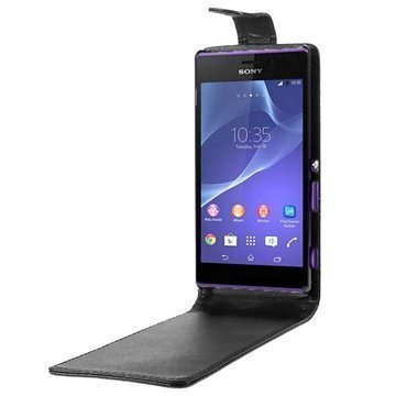 Sony Xperia M2 M2 Dual Pystysuuntainen Nahkainen Läppäkotelo Musta