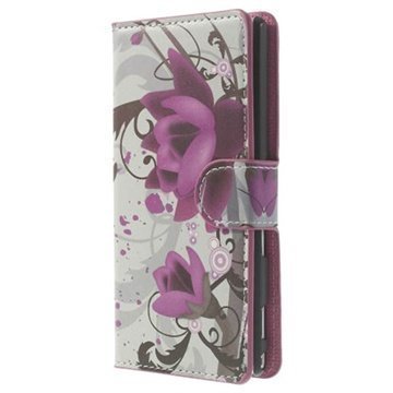 Sony Xperia M2 Xperia M2 Dual Wallet Nahkakotelo Lotus