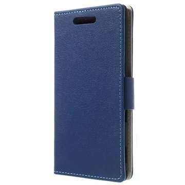 Sony Xperia M2 Xperia M2 Dual Wallet Nahkakotelo Tummansininen