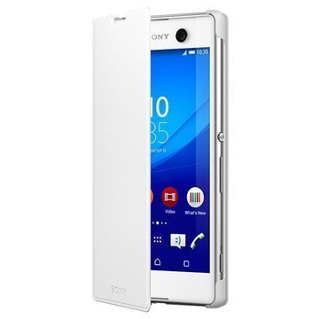 Sony Xperia M5 Tyyli Jalustallinen Suojakotelo SCR48 Valkoinen