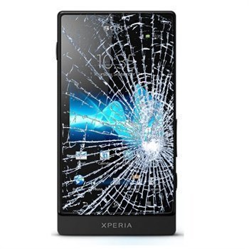 Sony Xperia sola Näytön Lasin ja Kosketusnäytön Korjaus Musta