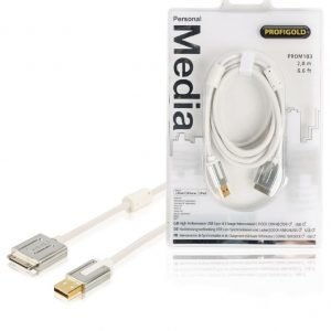 Sync and charge cable 30-pin dock male USB 2.0 A male 2.00 m white