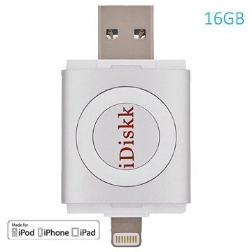 iDiskk 16Gt Lightning / USB 3.0 Muistitikku Hopea iPhone iPad iPod