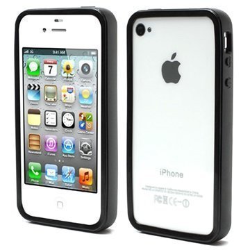 iPhone 4 / 4S Joustava TPU-Suojareunus Musta