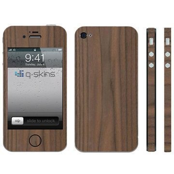 iPhone 4 / 4S Q-Skins Walnut Wood Suojakalvo