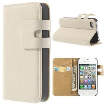 iPhone 4 / 4S Wallet Nahkakotelo Norsunluu