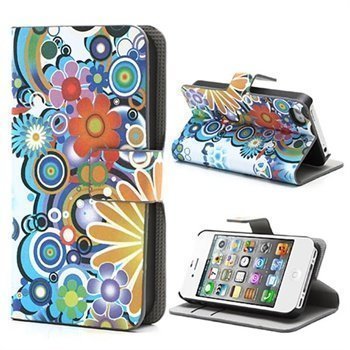 iPhone 4 / 4S Wallet Nahkakotelo Valkoinen / Keltainen / Sininen / Vihreä