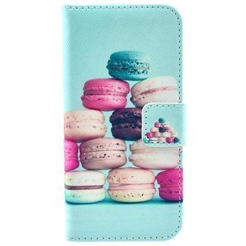 iPhone 5 / 5S / SE Lompakkonahkakotelo Macarons