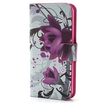 iPhone 5 / 5S / SE Wallet Nahkakotelo Lotus