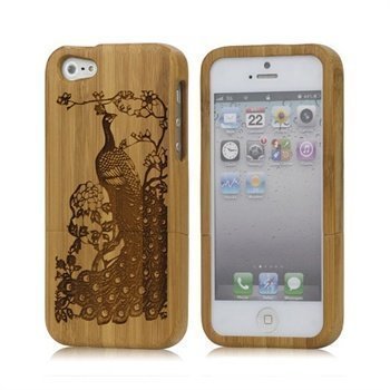 iPhone 5 / 5S / SE Wooden Snap-On Cover Peacock