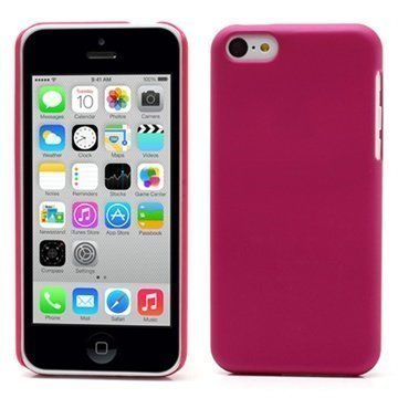 iPhone 5C Kumipintainen Napsautuskotelo Kuuma Pinkki