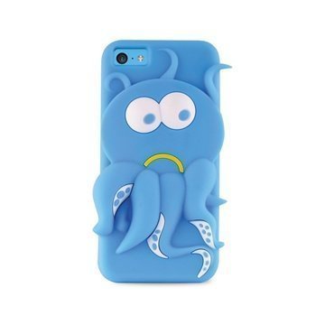 iPhone 5C Puro 3D Octopus Silicone Case Blue