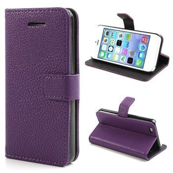 iPhone 5C Wallet Nahkakotelo Violetti