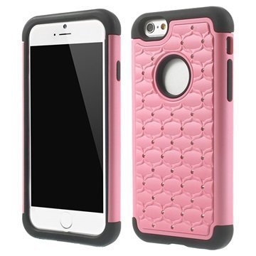 iPhone 6 / 6S Bling Diamond Hybridi Suojakuori Pinkki