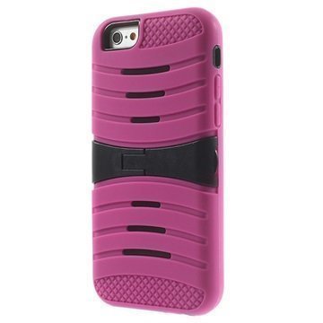 iPhone 6 / 6S Kickstand Hybridi Suojakuori Kuuma Pinkki